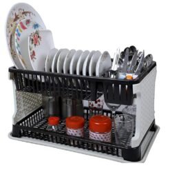 Kitchendesigner Organizer Rack with Water Storing Tray (Black)